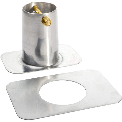 Aluminum 2-Piece Gutter Adapter Kit with Brass Bolt for Rain Chain Installation, Standard, Mill Finish